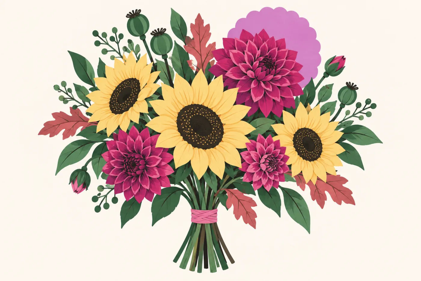 Höstens blommor 2026: solrosor, dahlior och ljung