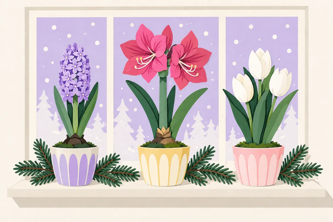 Vinterns blommor 2026/2027: amaryllis, tulpaner och ljus
